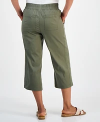 Style & Co Petite Pull-On Wide-Leg Twill Capri, Macy's Exclusive