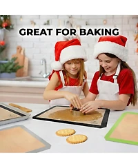 Zulay Kitchen (2 Pack) Silicone Baking Mat Sheet Set - Reusable Baking Mat Nonstick