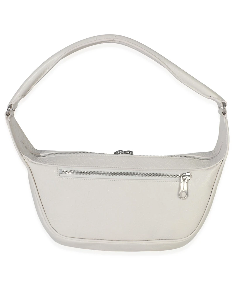 Pre-Owned Balenciaga White Distressed Calfskin Medium Raver Shoulder Bag