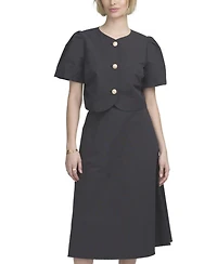 Elle Collection Women's Shirred Sleeve Top