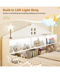 Sugift Montessori Floor Bed with Storage Compartments and Shelf