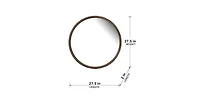 Busdays 28" Round Wood Mirror, Wall Mounted Mirror Home Decor for Bathroom Living Room