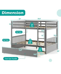 Gouun Full over Full Bunk Bed Platform Wood Bed with Ladder