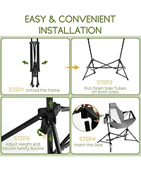 Rainsken Portable Folding Hammock Camping Chairs Set of 2, Oversized Rocking Recliner with Adjustable Backrest and Carry Bag for Outdoor Travel