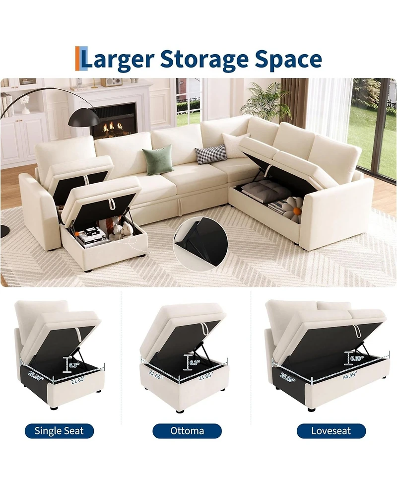 gaomon Sectional Sleeper Sofa with Pull-Out Bed