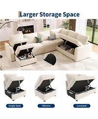 gaomon Sectional Sleeper Sofa with Pull-Out Bed