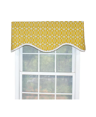 Rlf Home Sequence Ruffled Cornice 100% Cotton with Fully Lined 3" Rod Pocket Valnance for Windows 50" x 17" Lemon