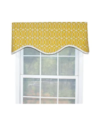 Rlf Home Sequence Ruffled Cornice 100% Cotton with Fully Lined 3" Rod Pocket Valnance for Windows 50" x 17" Lemon