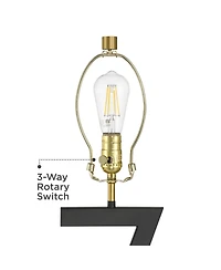 360 Lighting Pellana High Z-Base Modern 3-Way Table Lamp Usb Port Ac Power Outlet Metal Single Living Room Charging