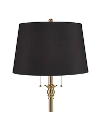 360 Lighting Dyna Traditional 58" Tall Standing Floor Lamp Skinny Pole Pull Chain Antique Brass Finish