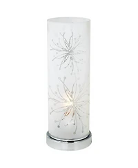 360 Lighting Modern Accent Table Lamp 14 1/4" High Metal Glass Cylinder Shade for Bedroom House Bedside Nightstand