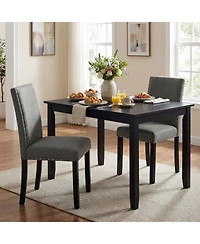 Gymax Wooden Dining Chairs Set of w/Solid Rubber Bent Wood Legs for Dining Room