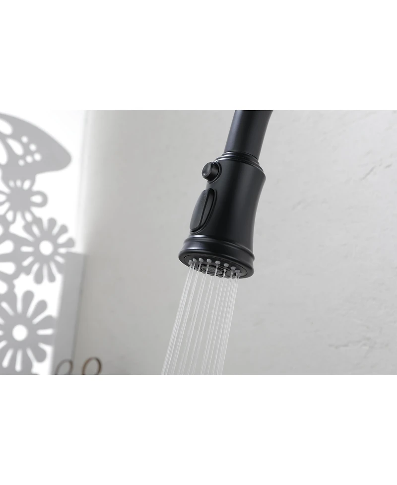 Busdays Kitchen Faucet with Pull-Down Sprayer, Single-Handle Stainless Steel Pull Out Kitchen Faucet, 2-in-1 Spray Head