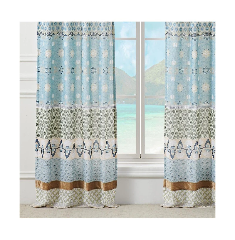 Greenland Home Fashions Thalia Stylized Florals and Geometric Prints Bohemian Ultimate Comfort Panel Pair Each Panel 42"x84"