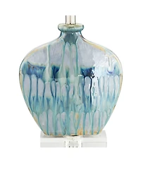 Possini Euro Design Coastal Table Lamps 25" High Set of 2 Ceramic Drip Shade for Living Room Family Bedroom Home (Colors may vary)