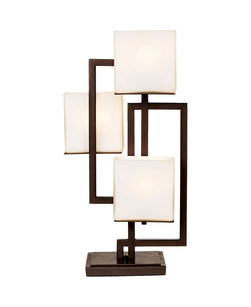 Possini Euro Design 24" High Geometric Small Modern Table Lamps Set of 2 Roman Bronze Finish Metal Living Room Bedroom