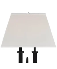 Possini Euro Design Deacon 26" High Industrial Desk Lamps Set of 2 Usb Port Ac Power Outlet Gooseneckk Metal Charging