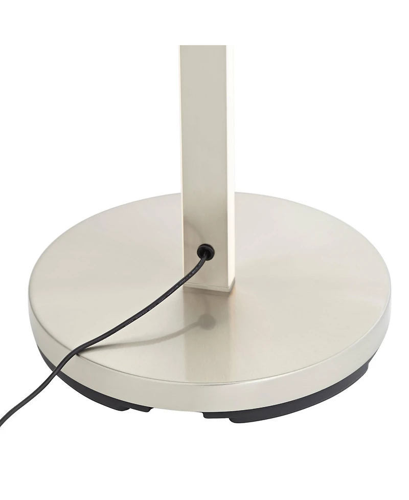 Possini Euro Design Aventura Modern 75 3/4" Tall Standing Floor Lamp Torchiere Led Metal Satin Nickel Finish
