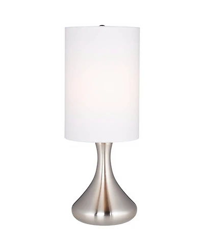 360 Lighting Mini Droplet 17" High Small Modern Accent Table Lamp Brushed Nickel Finish Metal Single Living Room Bedroom