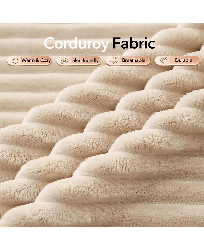 gaomon 108" Cloud Sectional Sofa, L-Shaped Couch with Deep Seat, Corduroy, Beige Left Chaise