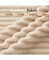 gaomon 108" Cloud Sectional Sofa, L-Shaped Couch with Deep Seat, Corduroy, Beige Left Chaise