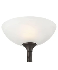 Franklin Iron Works Tucson 71 1/4"H Hammered Bronze Alabaster Glass Torchiere Floor Lamp