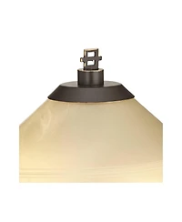 Franklin Iron Works Metro Collection 23 1/2" High Planes 'n' Posts Farmhouse Rustic Table Lamps Set of 2 Pull Chain Art Glass