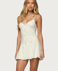 Edikted Women's Lushia Floral Ruched Mini Dress