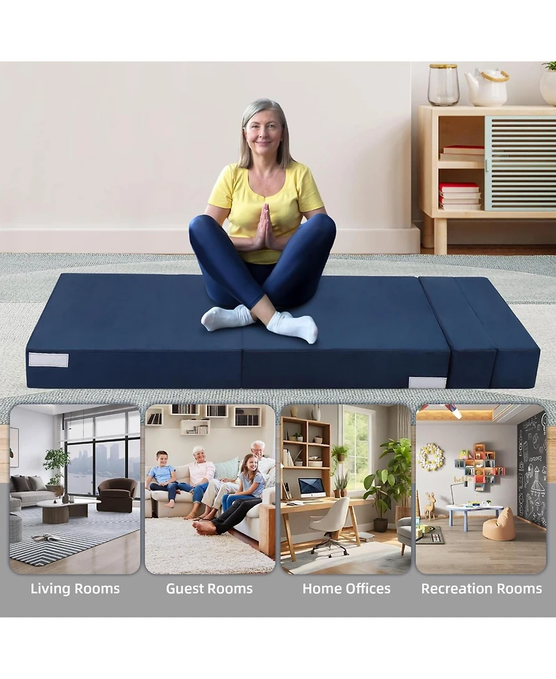 gaomon Convertible Folding Sofa Bed, Memory Foam Futon Sleeper with Pillow for Living Room and Guest Room