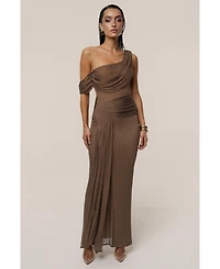 Jluxlabel Women's Draped Metallic Maxi Dress