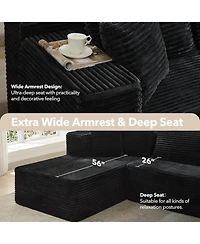 gaomon 106" Cloud Sectional Sofa with Chaise, Modular Deep Seat Couch, No Assembly