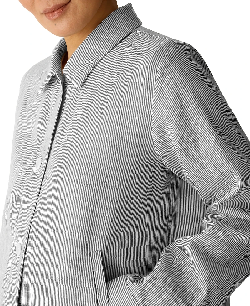 Eileen Fisher Women's Striped Collared Jacket
