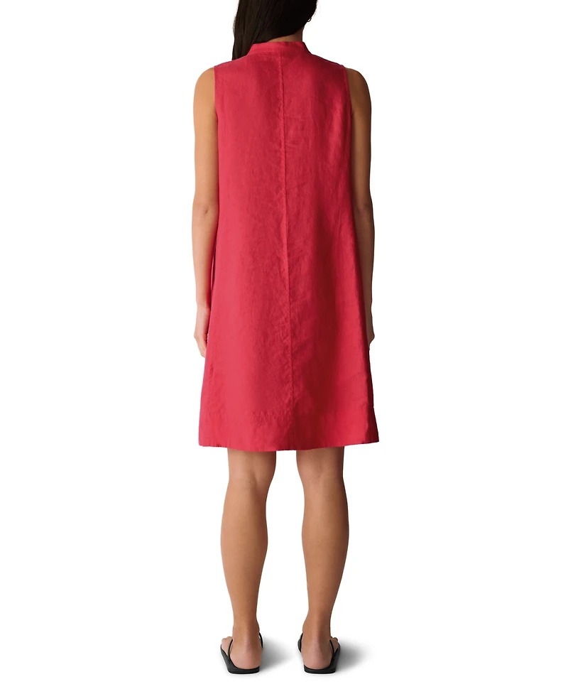 Eileen Fisher Women's Sleeveless Split Collar Dress