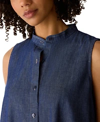 Eileen Fisher Women's Sleeveless Mandarin Band Collar Dress