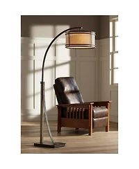 Franklin Iron Works Gentry Industrial Rustic 71 1/2" Tall Arc Floor Lamp with Smart Socket