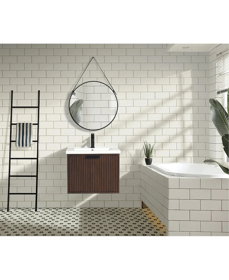 Ari Bath Diego 24" Floating Bathroom Vanity Walnut
