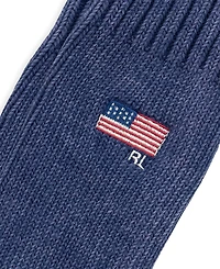 Polo Ralph Lauren Men's Indigo Flag Ribbed Cuff Sock
