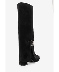 Forever & Always Shoes Women's Lojo Leather Block Heel Boot