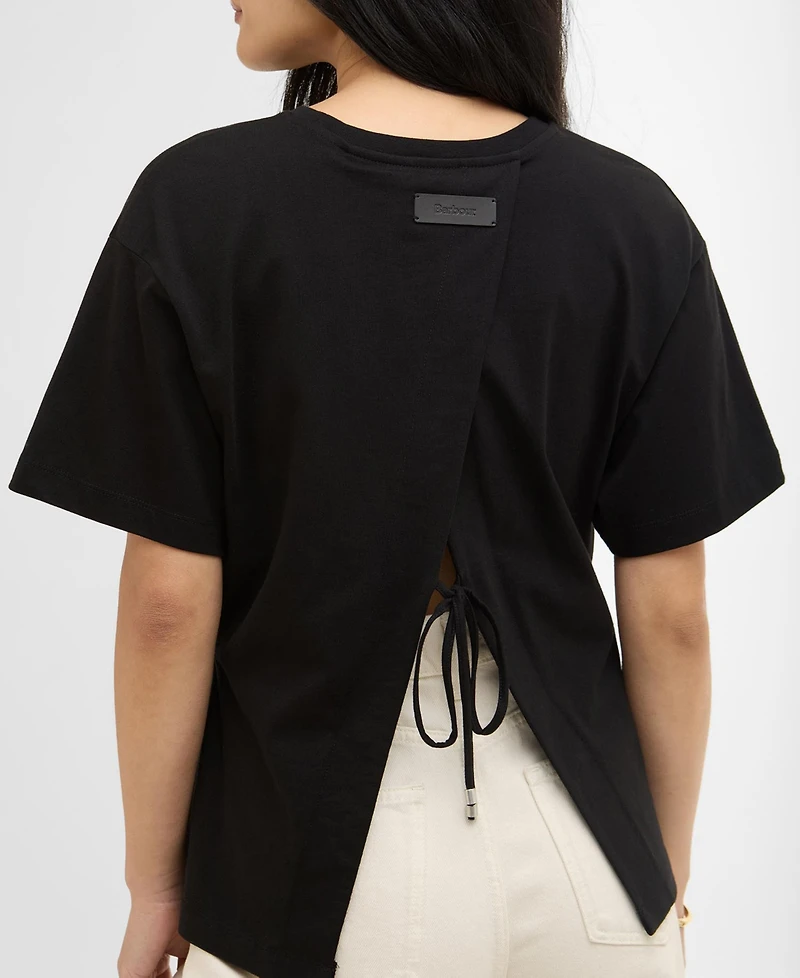 Barbour Women's Liza Pleated Waist Crewneck T-Shirt