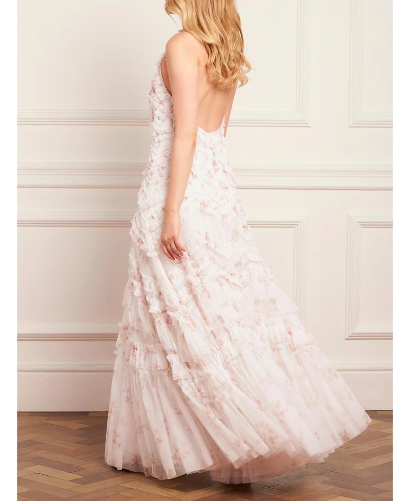 Needle & Thread Women's Magnolia Ditsy Elia Halter Neck Gown