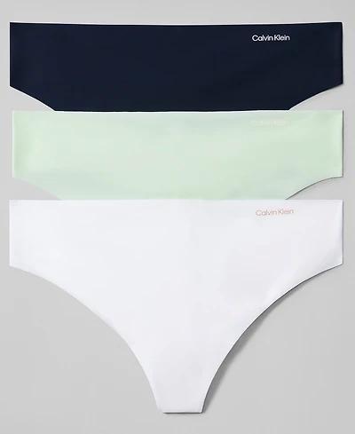Calvin Klein Women's Invisibles 3-Pack Thong Underwear QD3558