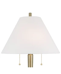 Possini Euro Design Brandi 27 1/2" Tall Modern Table Lamp Pull Chain Gold Brass Finish Metal Marble Single Living Room Bedroom