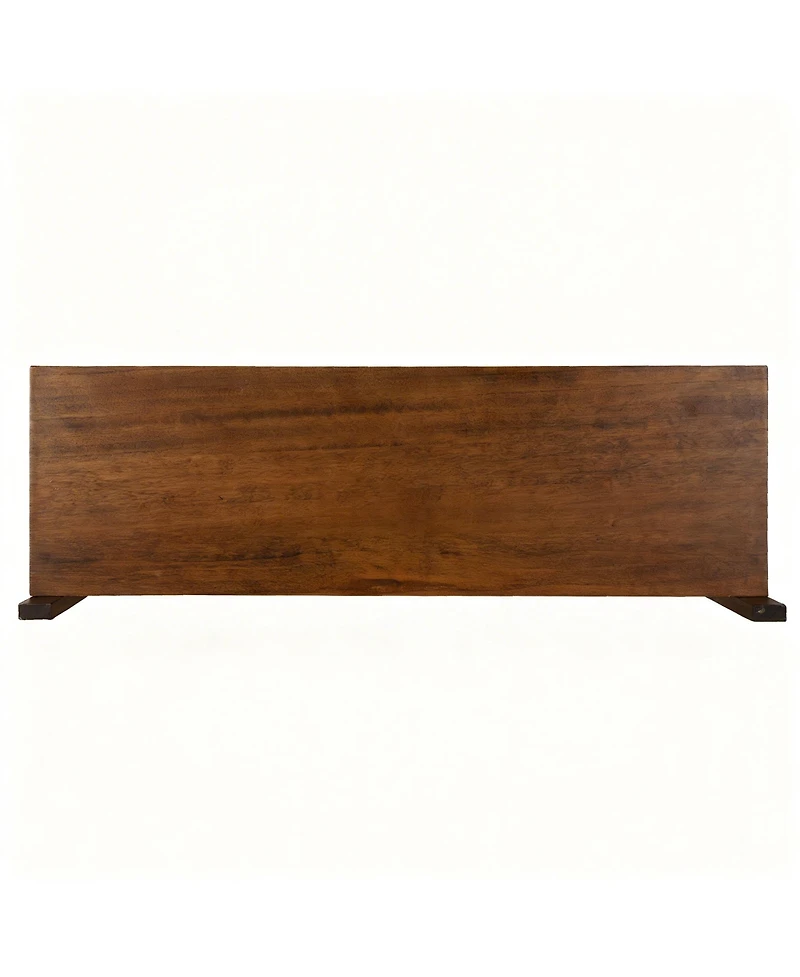 Yigii Mid-century Wall Shelf 24" Walnut 2-Tier Solid Wood Storage