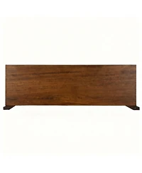 Yigii Mid-century Wall Shelf 24" Walnut 2-Tier Solid Wood Storage