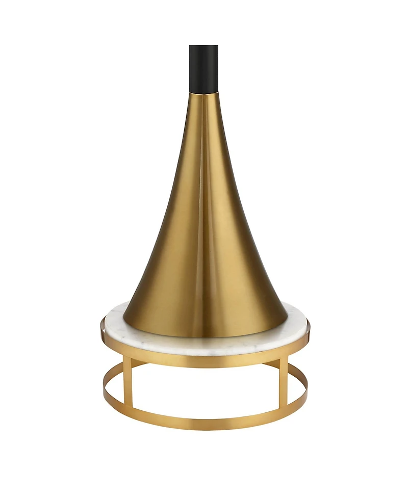 Possini Euro Design Piazza Modern Torchiere Floor Lamp with Gold Riser 78" Tall Brass Metal Glass Shade for Living Room Bedroom Office