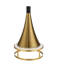Possini Euro Design Piazza Modern Torchiere Floor Lamp with Gold Riser 78" Tall Brass Metal Glass Shade for Living Room Bedroom Office