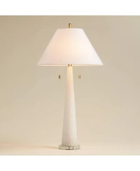 Possini Euro Design Regina 33" Tall Large Modern End Table Lamp 2-Light Pull Chain Finish Glass Single Living Room Bedroom