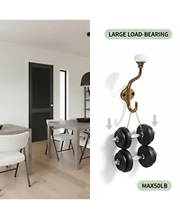 Yigii 5-Pack Double Wall-Mounted Coat Hooks, Decorative Hardware for Bathroom, Bedroom & Kitchen