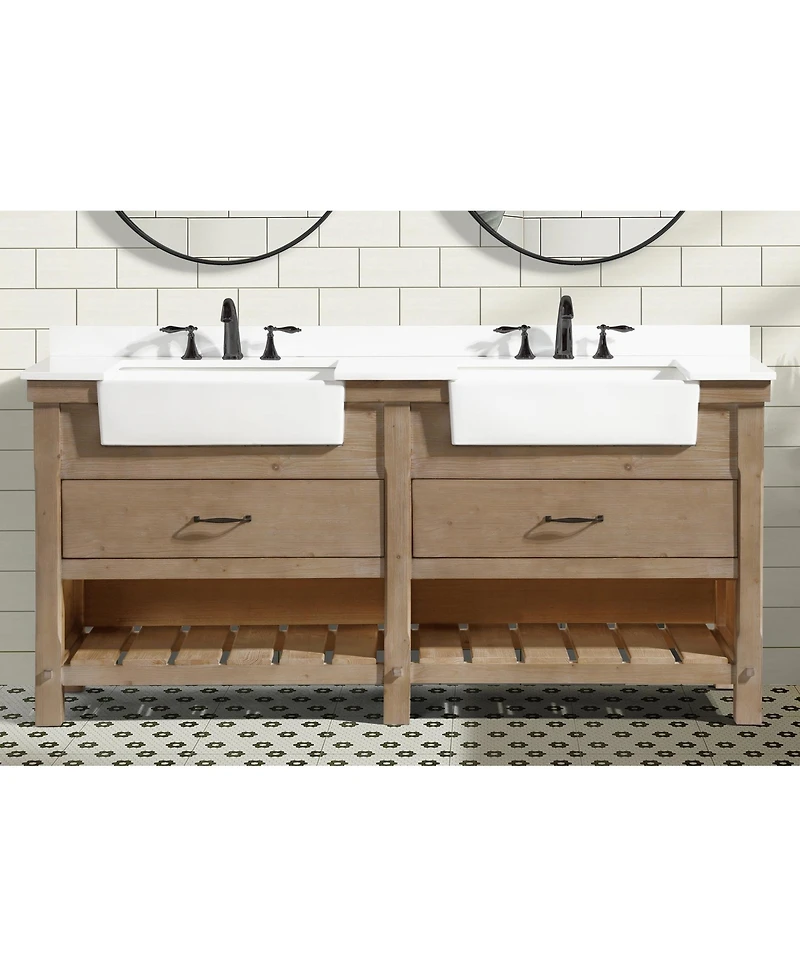 Ari Bath Marina 72" Bathroom Vanity Weathered Fir