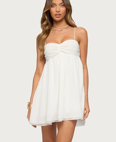 Edikted Women's Ariellah Chiffon Babydoll Mini Dress